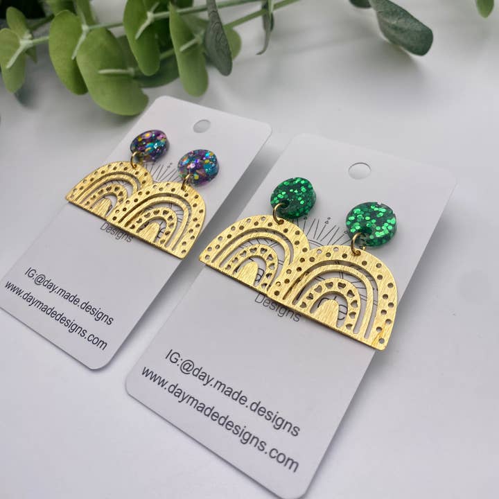 Rainbow Dangle Earrings for wholesale by Day Made Designs