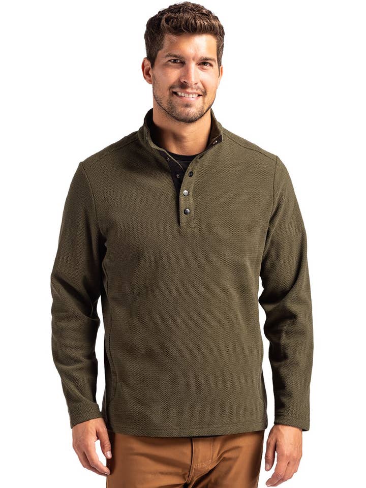 Cutter & Buck Hunts Point Eco Mens Snap Pullover for wholesale by Cutter & Buck