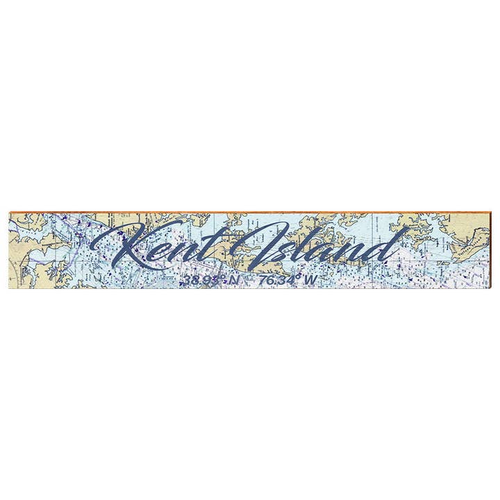 Kent Island NOAA Chart | Wall Art Print on Real Wood for wholesale by Mill Wood Art