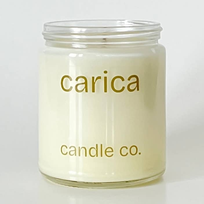 Bougie en cire de soja coulée à la main - Pluie de jasmin | 8oz | Écologique pour la vente par Carica Candle Company