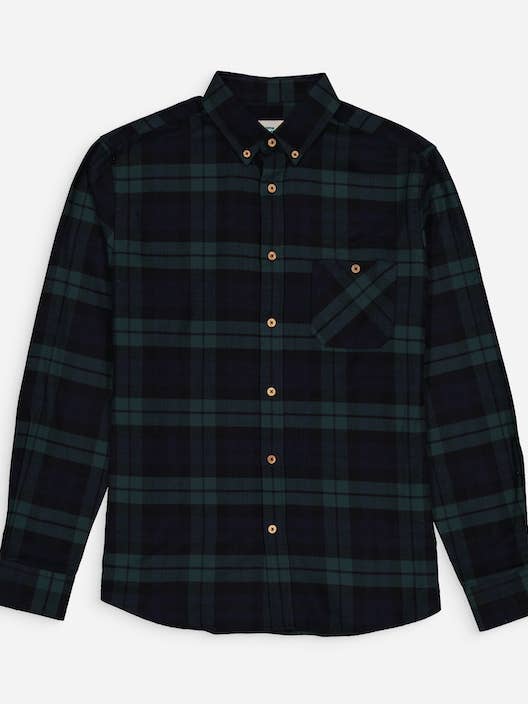 Khaki Blue Tartan Shirt for wholesale by paname collections