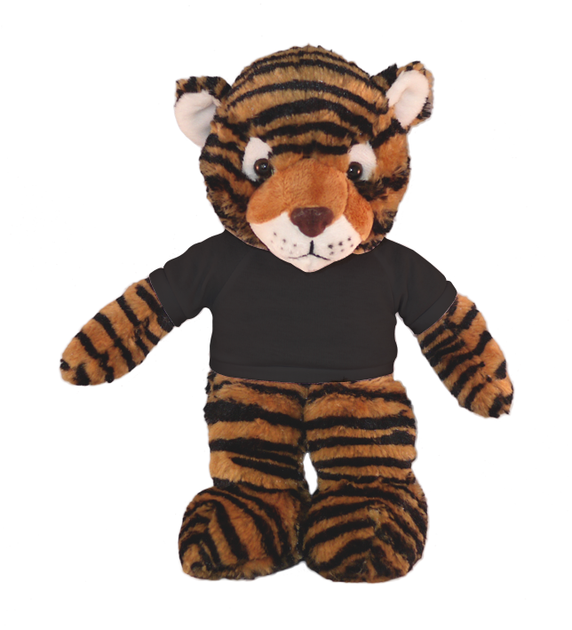 Plushland - Vendita all'ingrosso Peluche - Bambini e neonati - Peluche Floppy Tiger con maglietta personalizzata 12"1