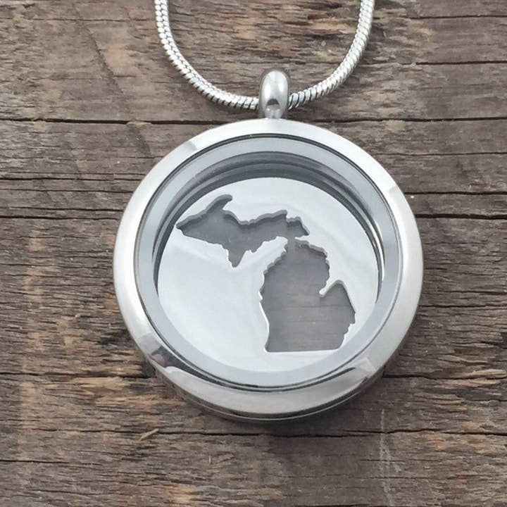 Be Inspired UP - Wholesale Locket Necklace - Michigan Glass Locket4