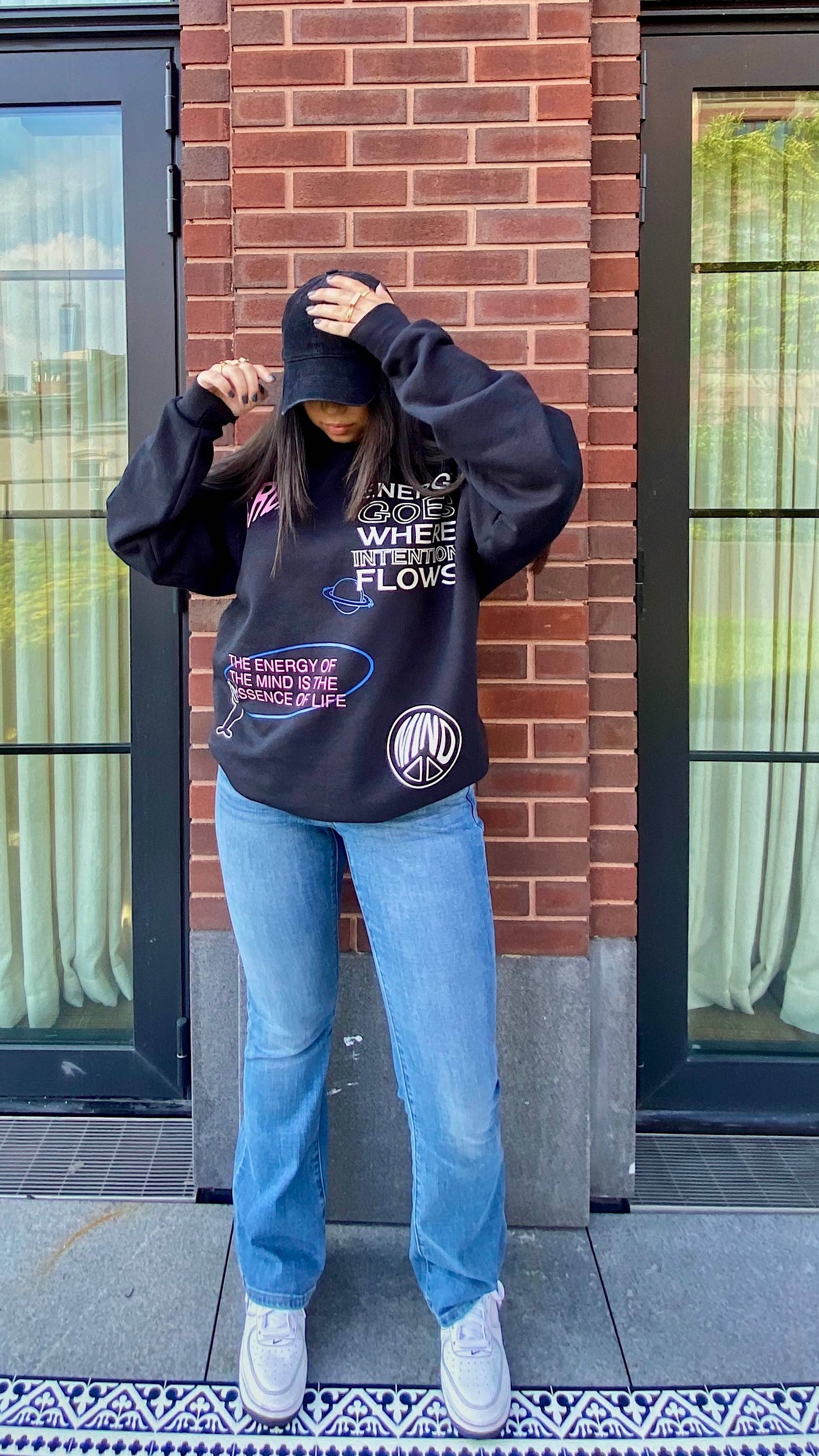 API THE LABEL - Wholesale Graphic Sweatshirt - Women's - BLACK ENERGY CREWNECK1