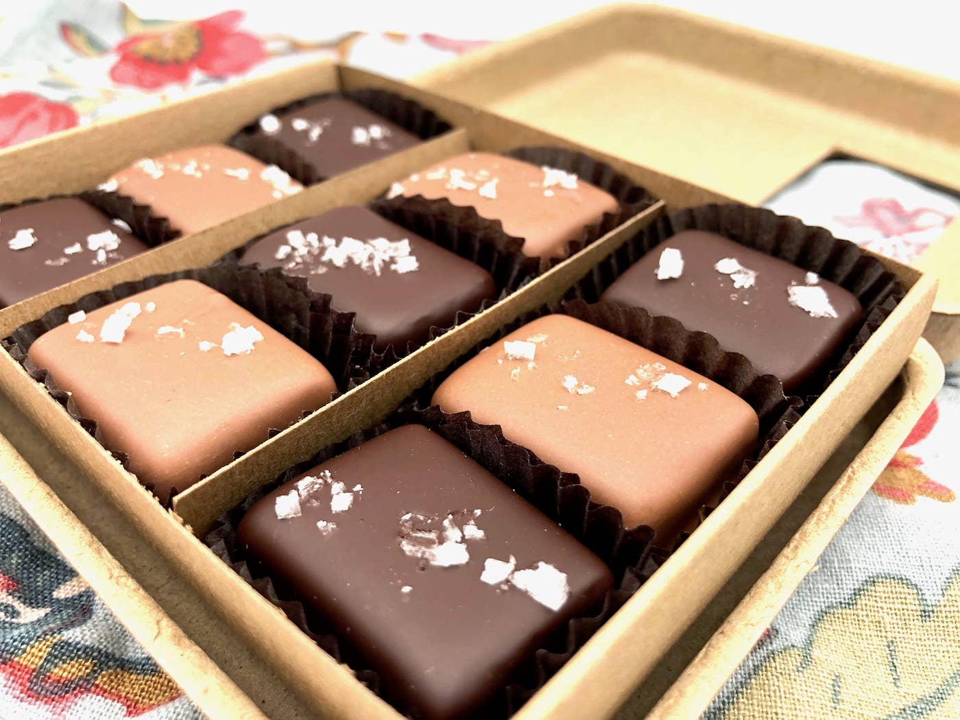 Farmhouse Chocolates - Wholesale Chocolate Covered Sweets - 9 Piece Milk & Dark Chocolate Covered Salted Caramels, Mixed6