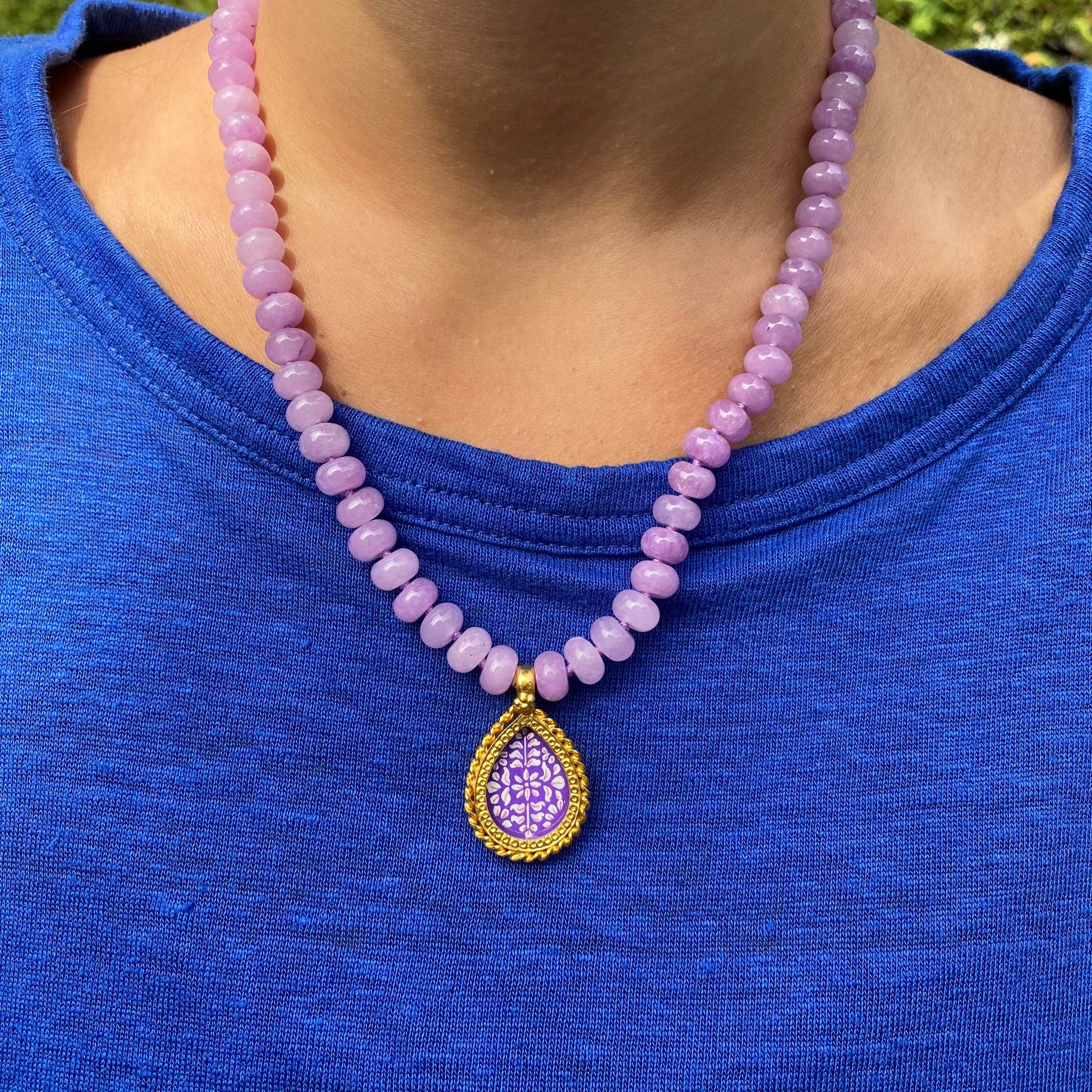 Jen Stock Mindful Designs - Wholesale Pendant/Charm Necklace - Block Print Beaded Necklaces48