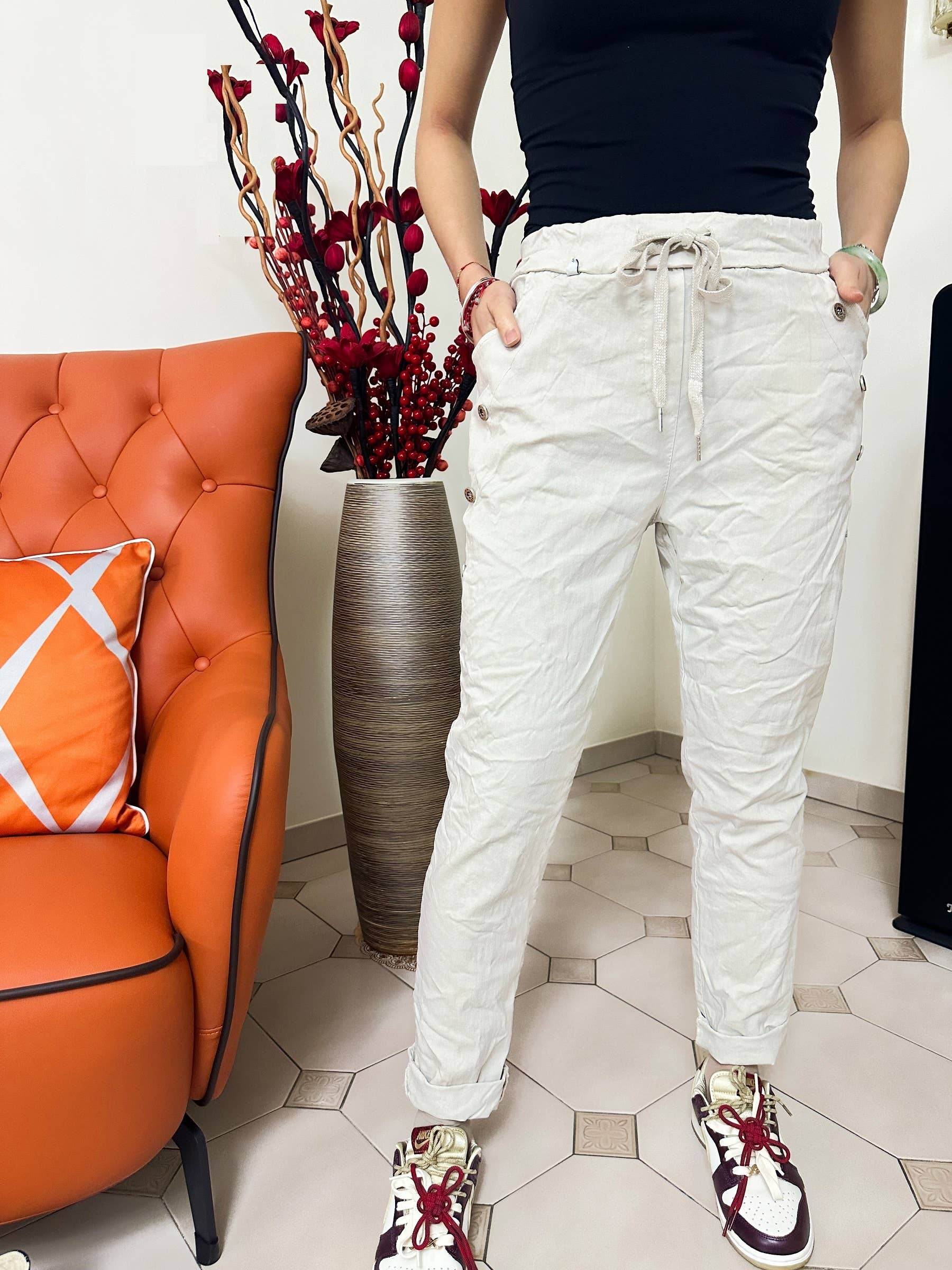 ZAFA PARIS - Wholesale Broek - Dames - 14F22P229 - magic viscose broek met knoop0