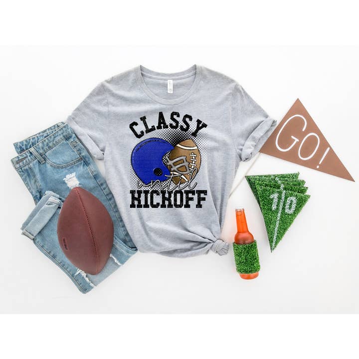 Classy until Kickoff Blue Transfer Sheet for wholesale by PLT Wholesale