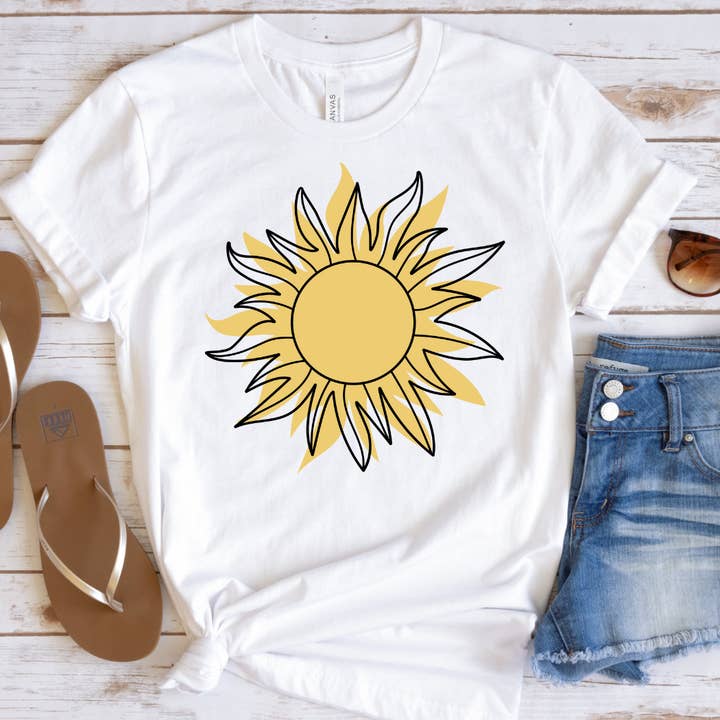 Boho Sun Graphic Tshirt for wholesale by Londas Trendy Tees