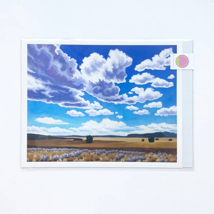 Vibrant New Mexico Landscape with Blue Skies Art Print for wholesale by Catherine Freshley Art