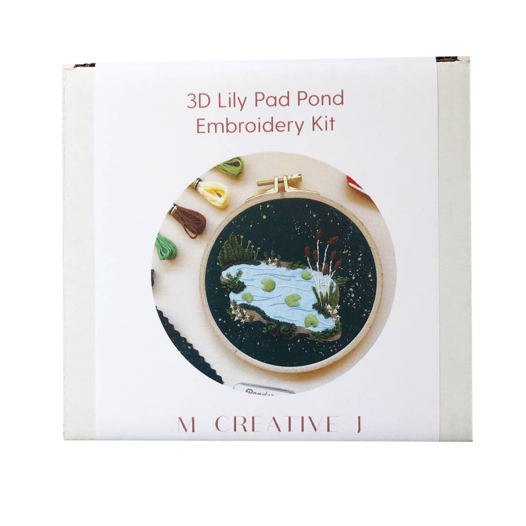MCreativeJ - Vendita all'ingrosso Attrezzatura per ricamo/punto croce - 3D Lily Pad Pond - Kit artigianale fai-da-te avanzato per ricamo a mano1