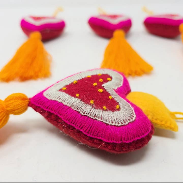 The Faria - Wholesale Purse/Bag Accessory - Women's - Mexican embroidered Heart tassel / heart with tassel 4