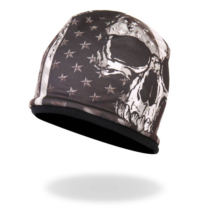MULTI Hot Leathers KHC1033 Flag Skull Sublimated Beanie for wholesale on Faire