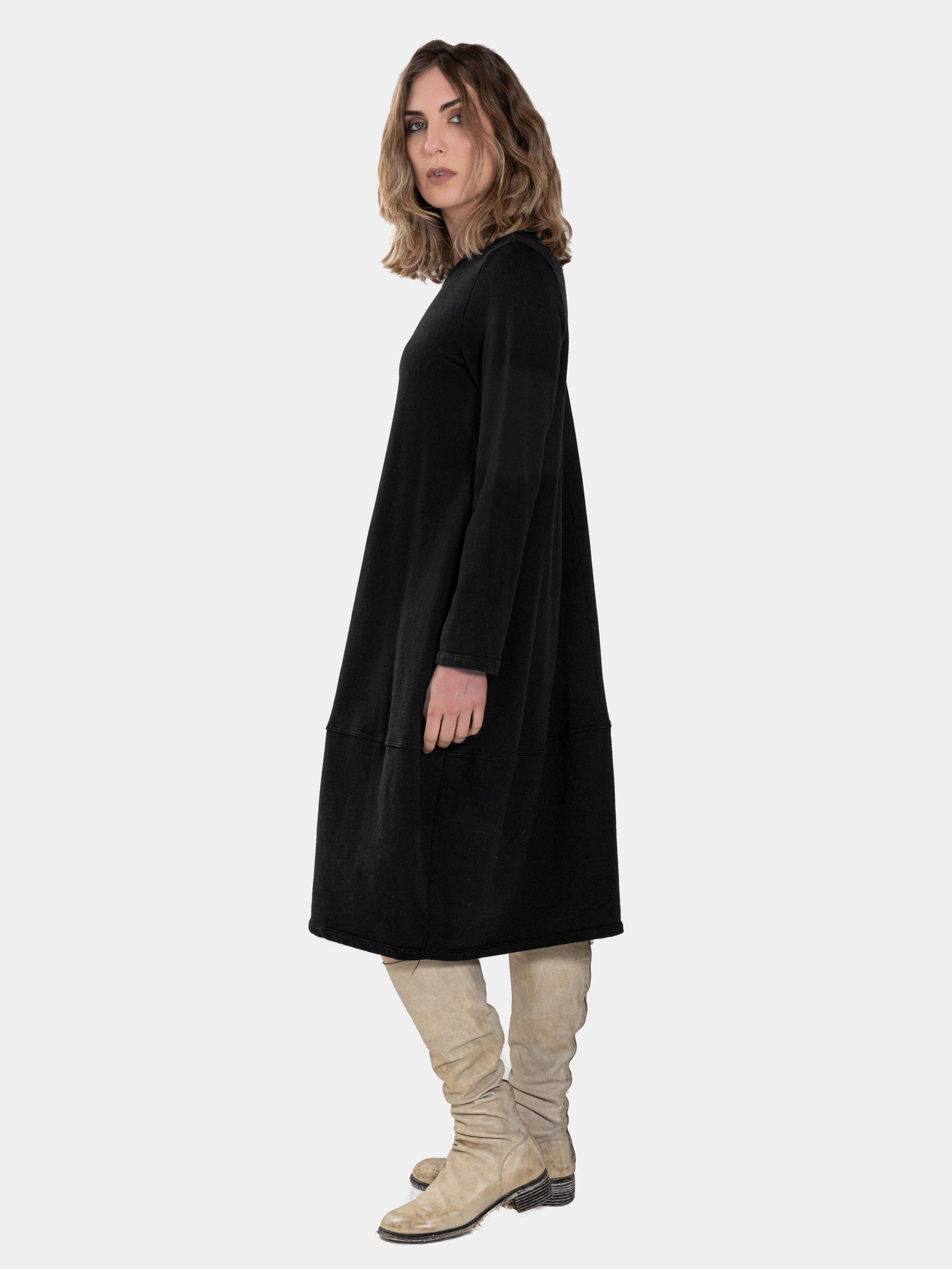 Baci & Amici Fashion - US Continental - Wholesale Dress - Women's - Knit Collar Midi Sweatshirt Dress12