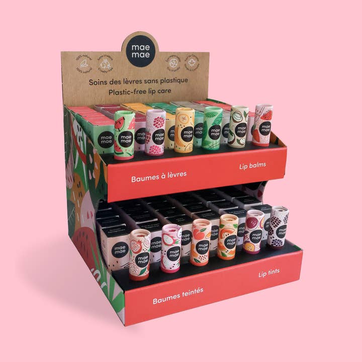 Présentoir pour détaillants 60 tubes pour la vente par Maemae Natural Products