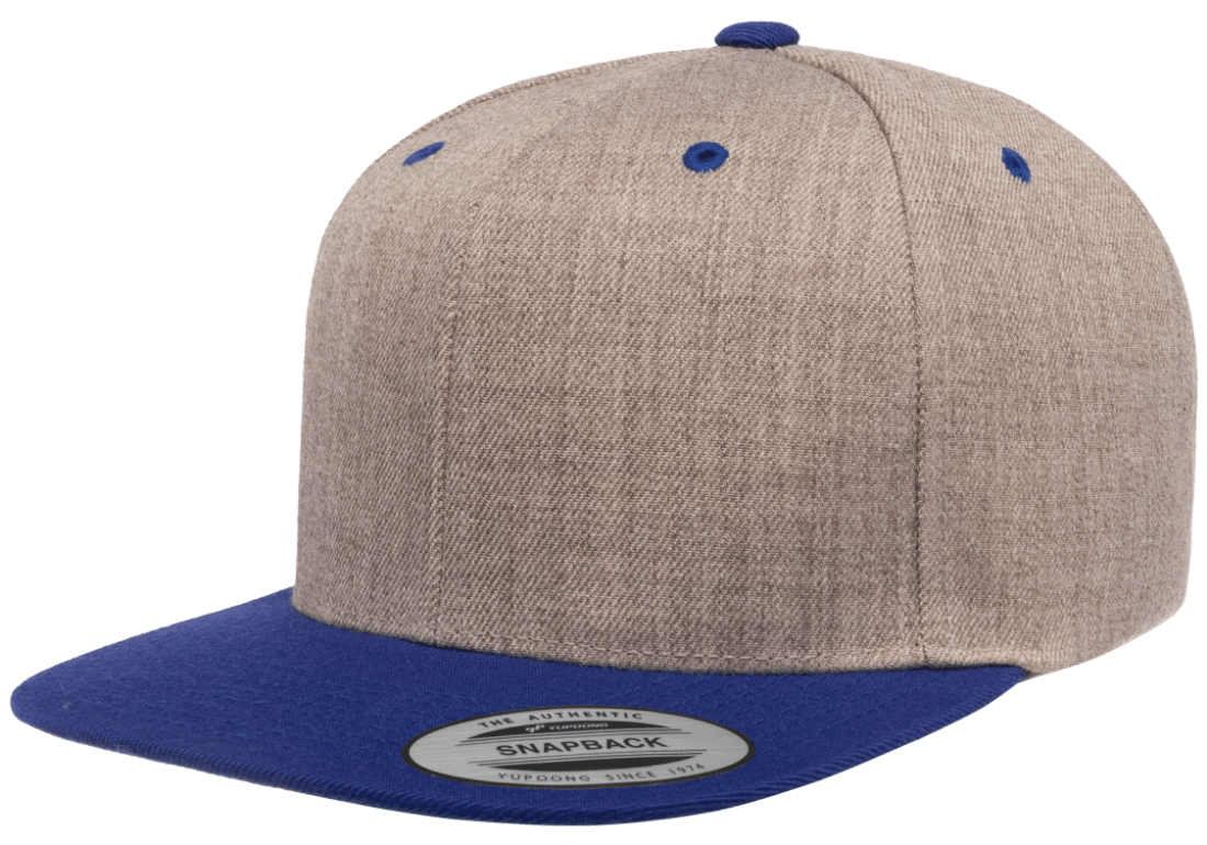 The Park Wholesale - Wholesale Flat Brim Cap - Men's - Yupoong 6089MT Premium Snapback Hat, Flat Bill Cap, 2-Tone Colors - YP Classics®1