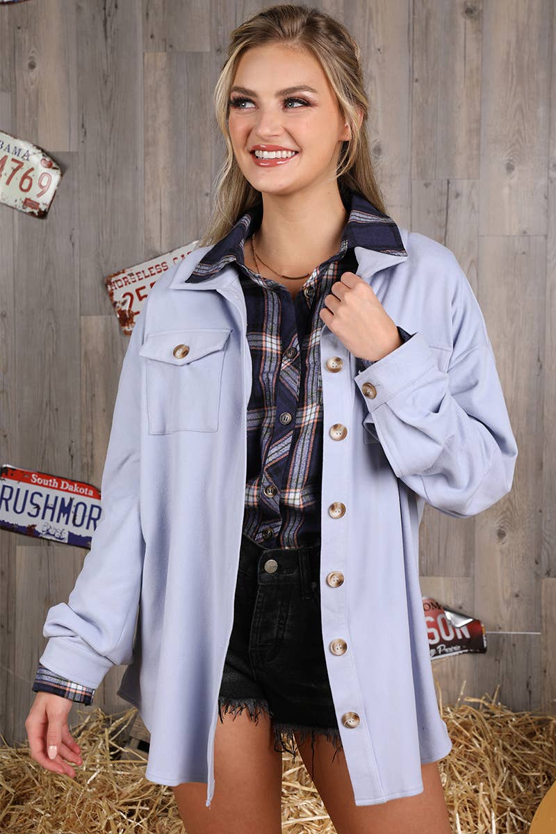 NINEXIS - Vente Veste-chemise – femme - CWOJA701_VESTE BOUTONNÉE DOUCE ET CHAUDE26