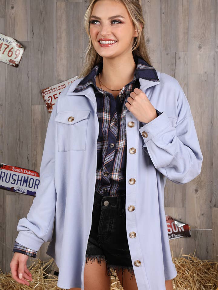 NINEXIS - Wholesale Shirt Jacket/Shacket - Women's - CWOJA701_SOFT AND WARM OVERSHIRTS BUTTON DOWN JACKET26