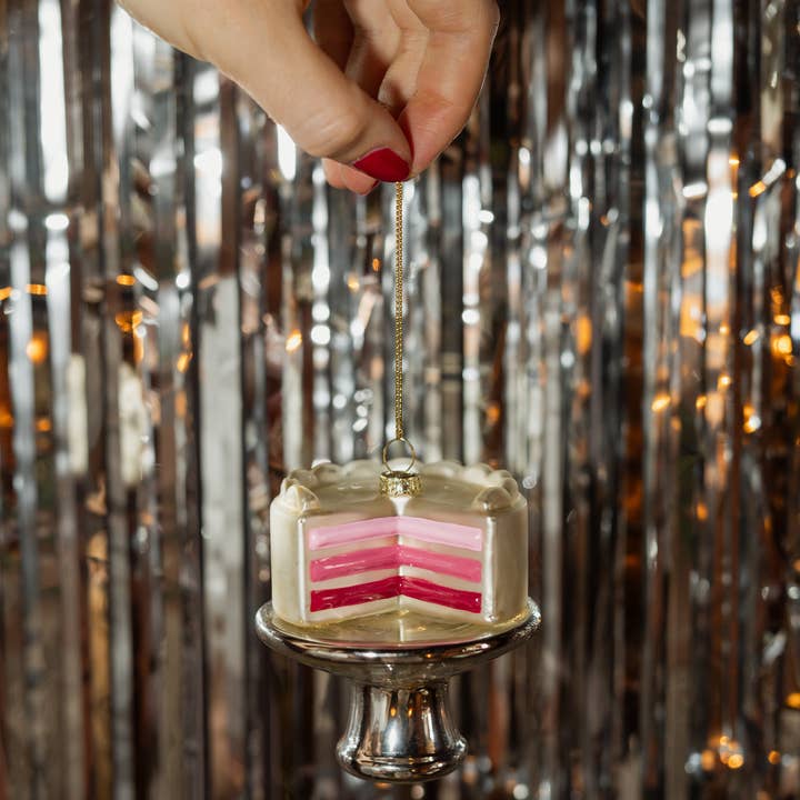 Yup in de boom - Wholesale Ornament - Geslachtsonthullingscake roze ornament1