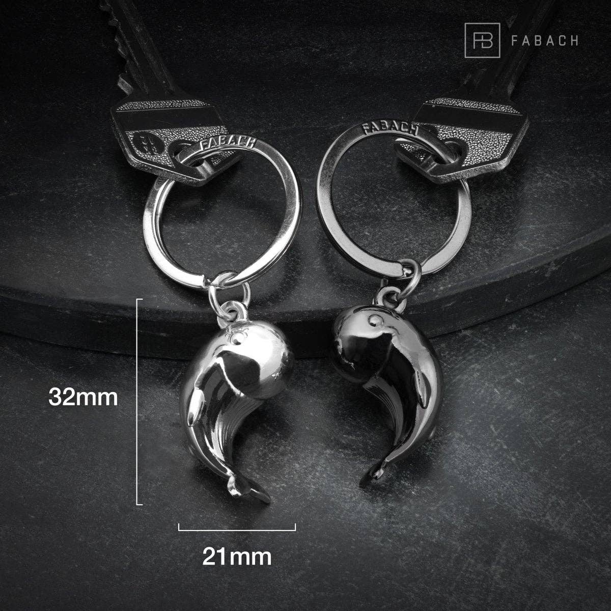 FABACH – Die Schlüsselanhänger-Schmiede - Wholesale Keychain - Unisex - “Moby” whale keychain - romantic partner gift - two keychains for couples girlfriends sisters8
