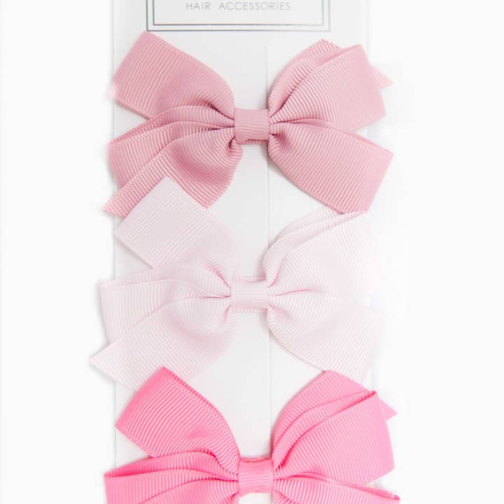 Set of 3 Medium Bows - Pink for wholesale by Ribbies