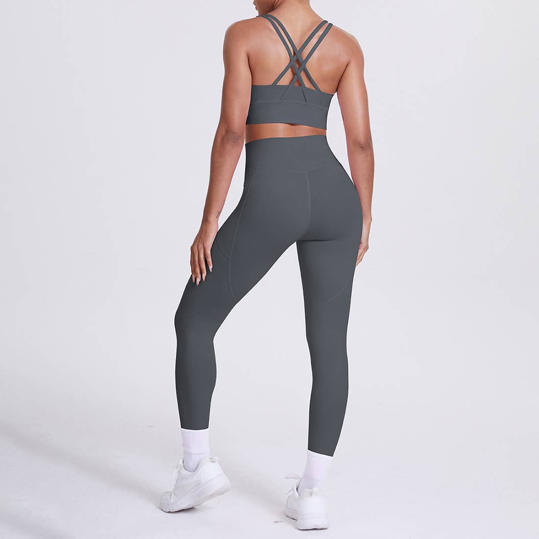 Sodalemon - Venta al por mayor Conjunto de ropa deportiva - Mujer - Conjunto de Yoga para Mujeres: Leggings de Cintura Alta con Bolsillo + Sujetador Deportivo20