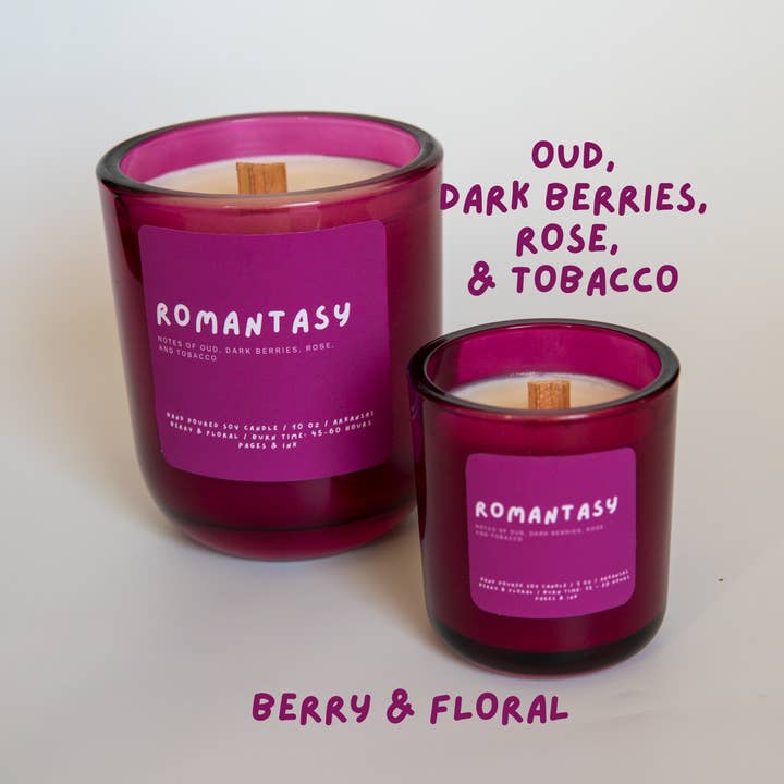 Pages and Ink - Wholesale Jar/Filled Candle - Romantasy: Berries & Tobacco Candle4
