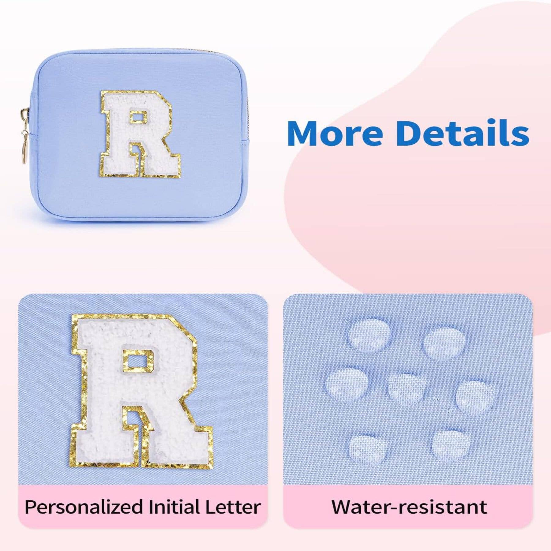 wandf – Großhandel Schmink-/Kosmetiktasche – Personalisierte Monogramm-Tasche Mini Initialen Schminktasche92