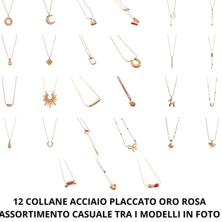 Collane Steel set Oro Rosa per la vendita all'ingrosso da parte di ellee - creations