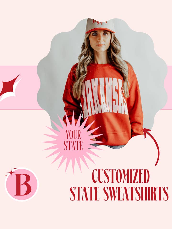 The Babe Co. - Wholesale Graphic Sweatshirt - Women's - Custom State Graphic Sweatshirt 0