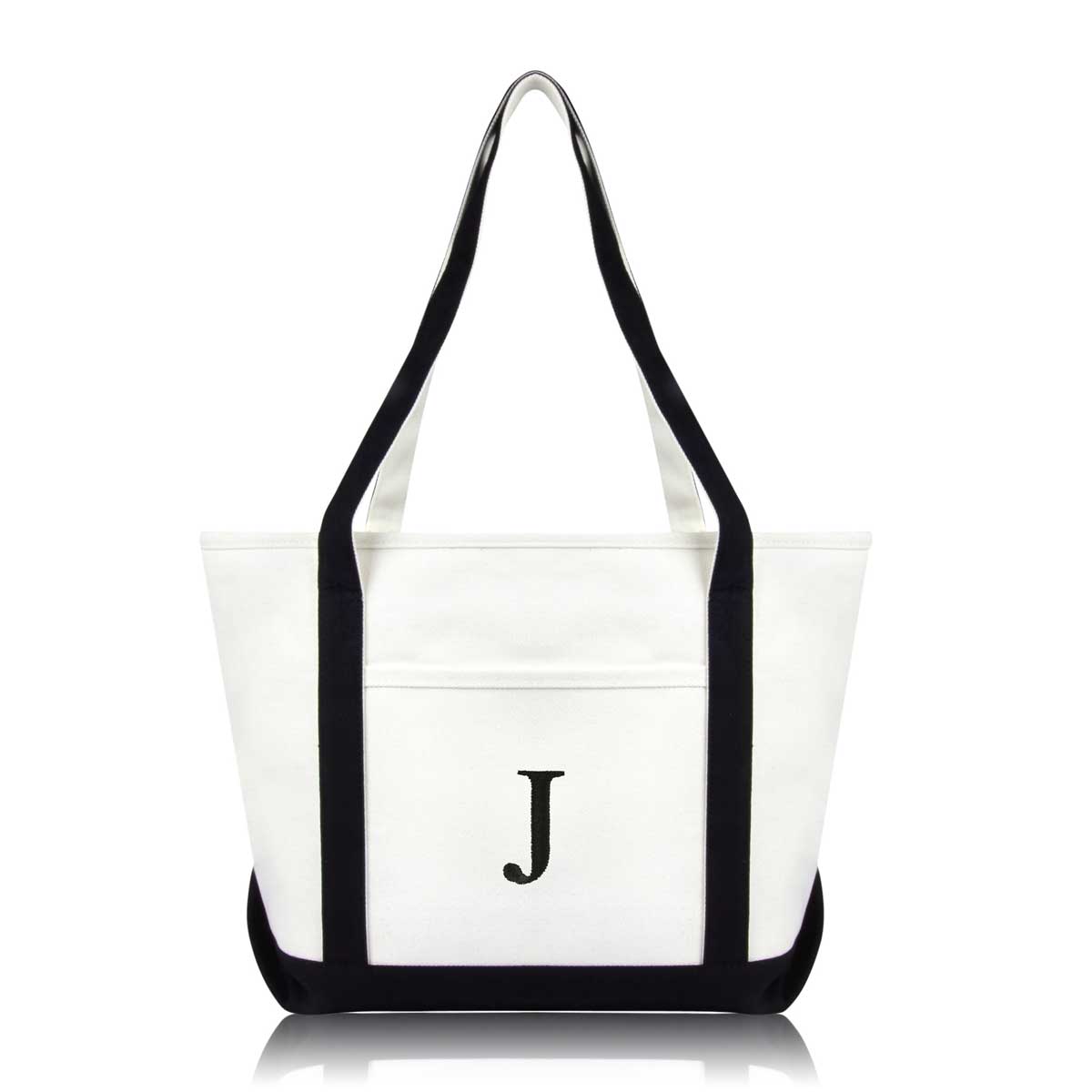 Dalix - Wholesale Tote Bag - Women's - DALIX Medium Personalized Tote Bag Monogram Letter J0