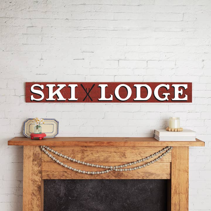 Ski Lodge Barn Wood Sign for wholesale by Rustic Marlin