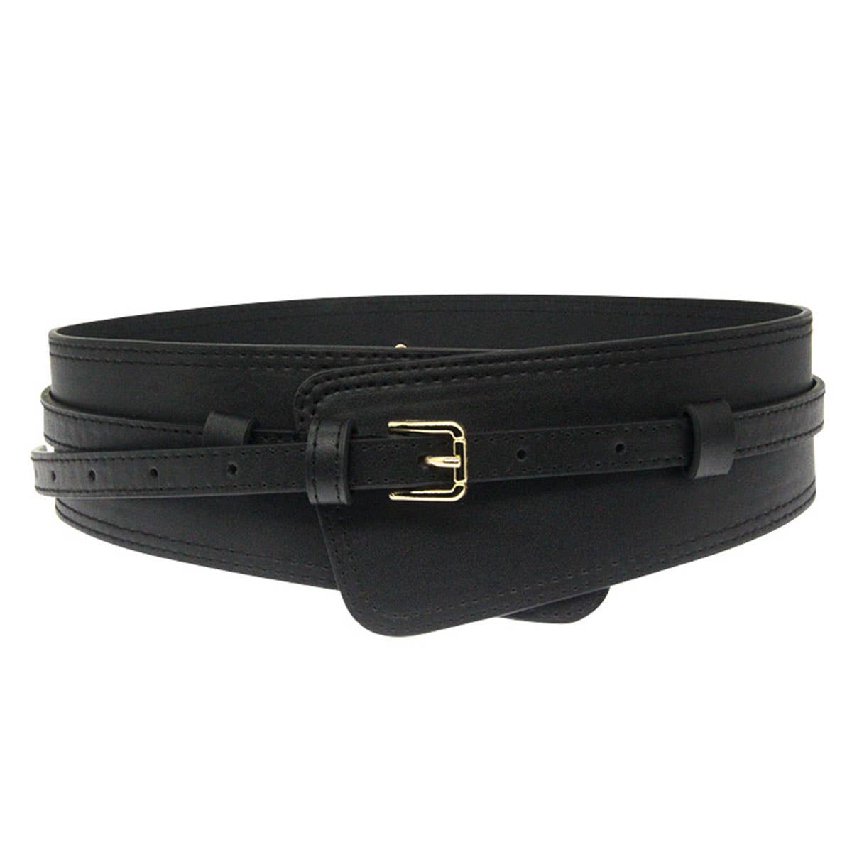 Lily Clothing - Wholesale Belt - Women's - Alloy buckle waist-cinching wide belt