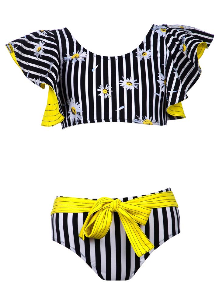 KYO -Floral Print Short Sleeve Two-Piece Bikini for wholesale by Nessi Byrd