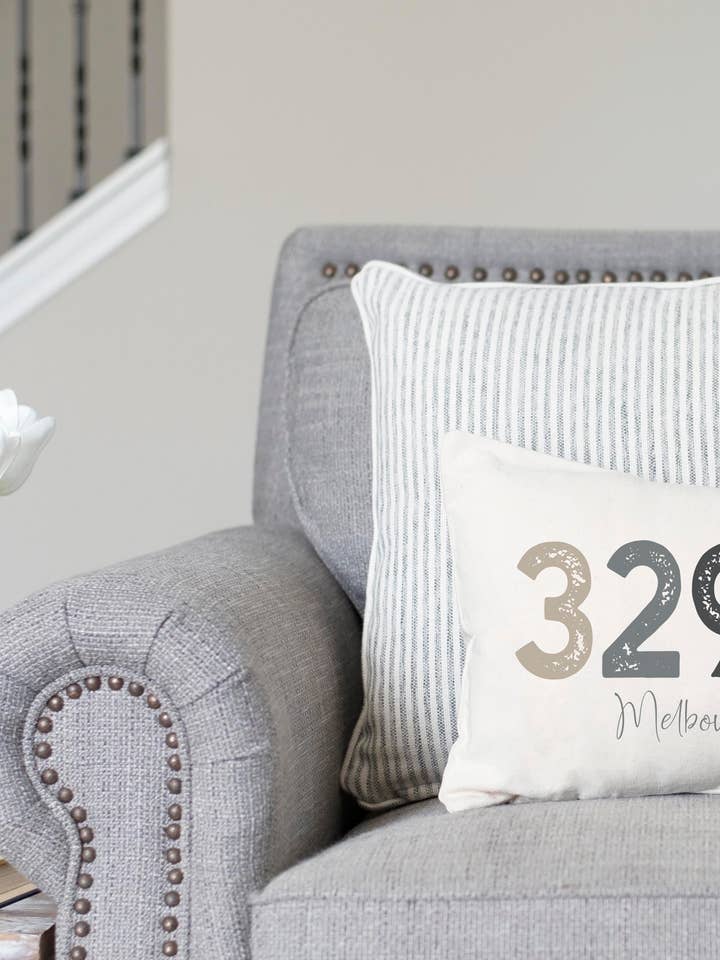 Zip Code Pillow for wholesale by TCB Designs Florida