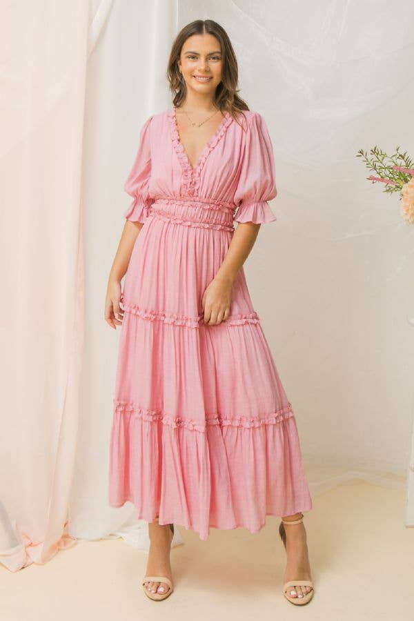 MELONE Ein solides Midikleid-AD2515 für den Großhandel auf Faire5