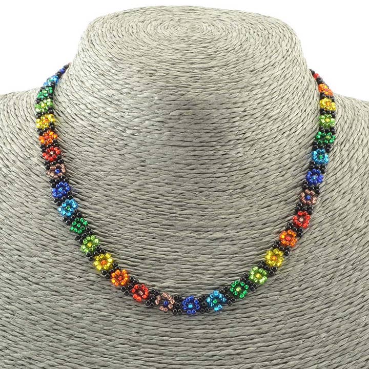 Rainbow Flower Necklace for wholesale by Lucia's Imports