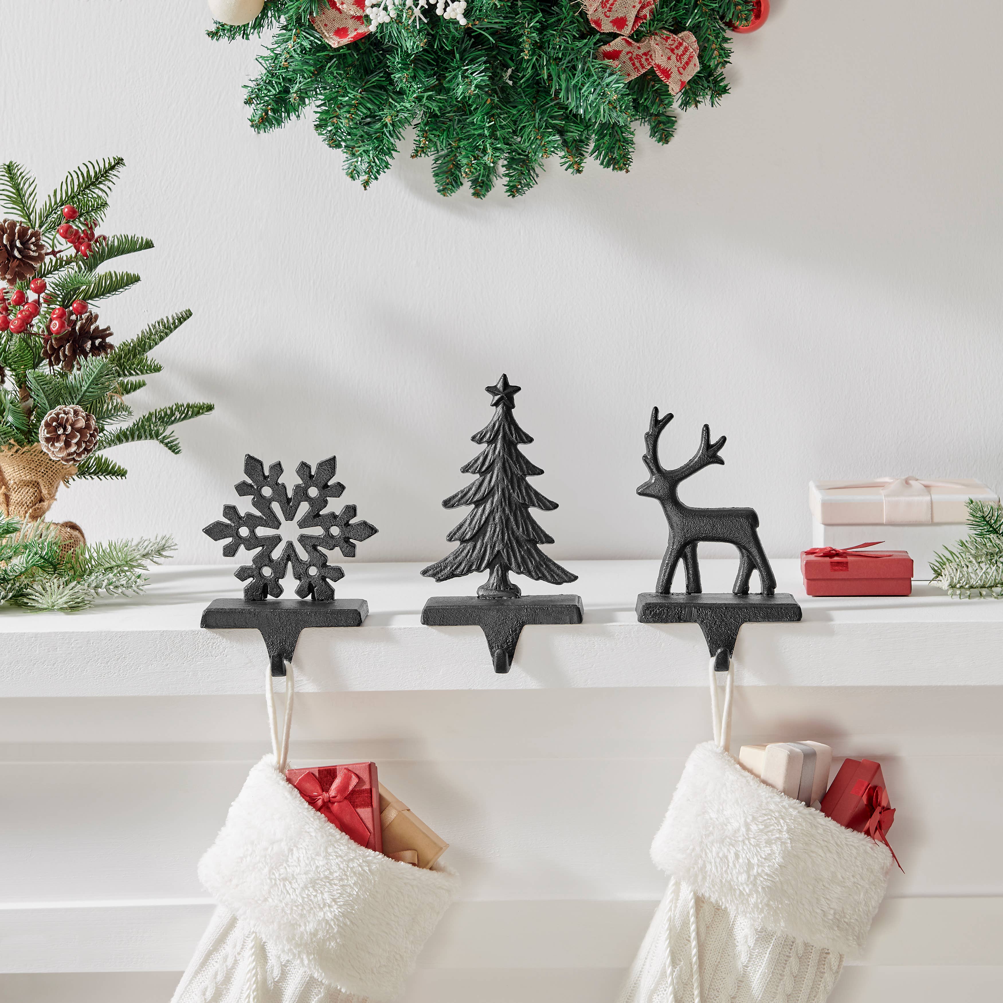 Danya B - Wholesale Christmas Decoration - Holiday Sculpture Christmas Mantel Stocking Hook Set of 30