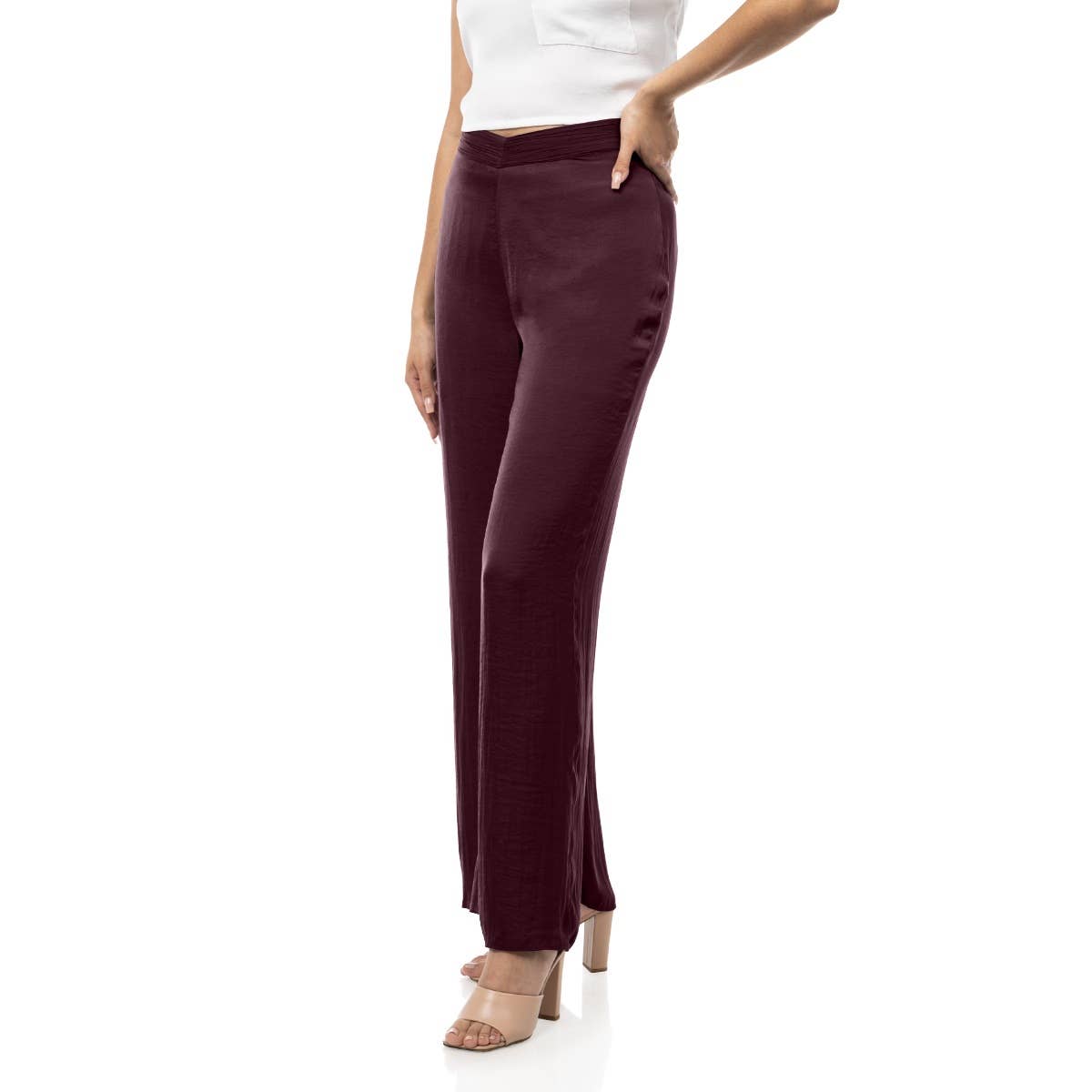 Naked Zebra Rack - Wholesale Pants - Women's - Ruched Waist Satin Pants16