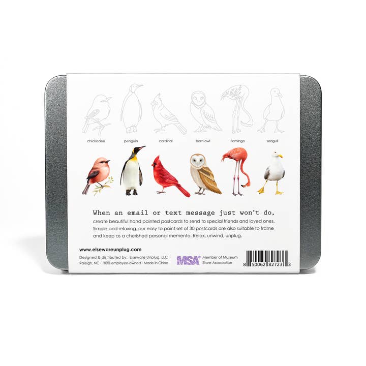 elseware unplug / eco-kids - Wholesale Postcard Set - Coloring Postcards w/ 6 Bird Designs (30cards) Stationary4