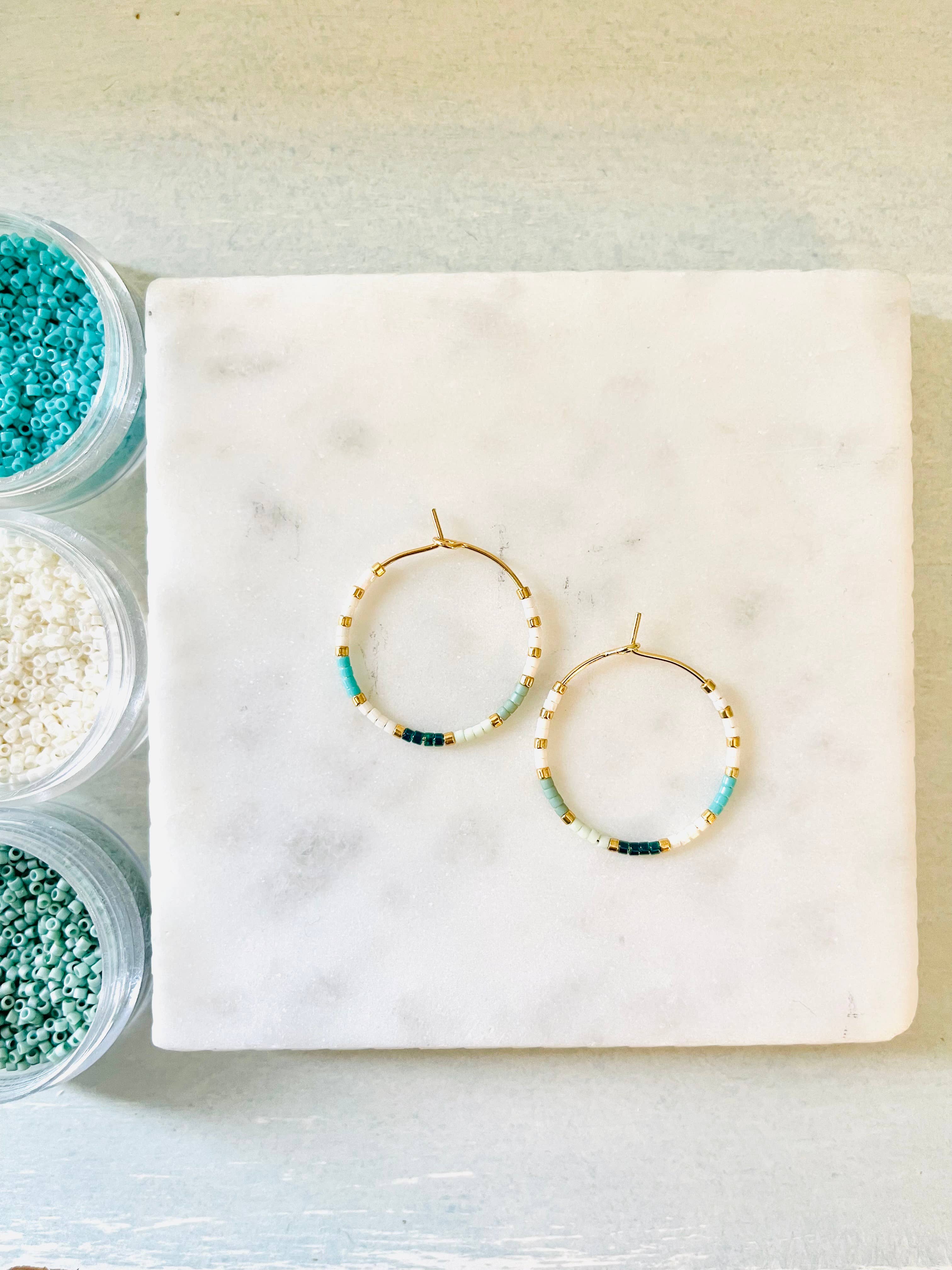 Girls Day Out by Amy Houston - Wholesale Hoop Earrings - Santorini miyuki glass beaded hoop earrings2