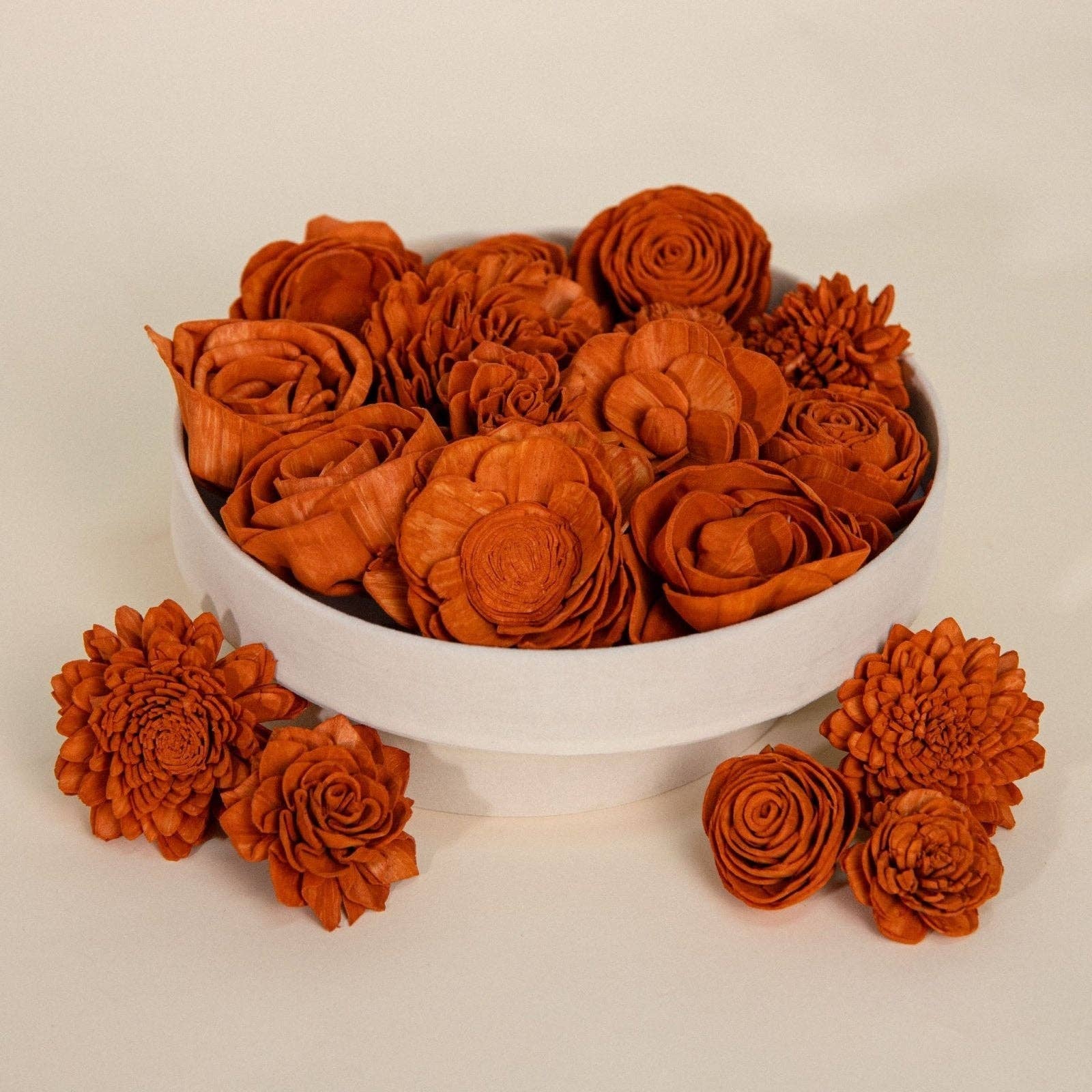 Sola Wood Flowers - Wholesale Artificial Flowers - 25-Pack of Terracotta-Colored Mixed Flowers0