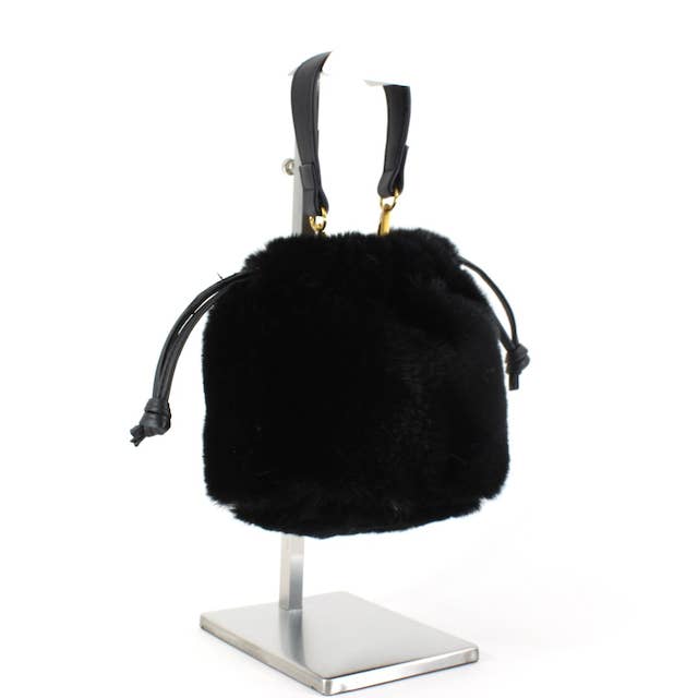 Pretty Persuasions - Wholesale Crossbody bag – Women's - P23091 Faux Fur Drawstring Bucket Crossbody Bag4
