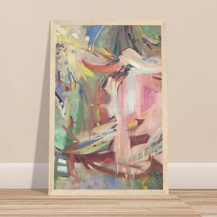 'All Seasons' Abstract I 12x18 inch Houten Ingelijste Kunstdruk I Origineel Kunstwerk door Amerikaanse Kunstenares Barbara Cleary voor wholesale door Barbara Cleary Designs