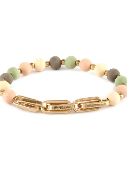 ( K406 ) WOOD BALL BEAD BRACELET for wholesale by Jewelry Max