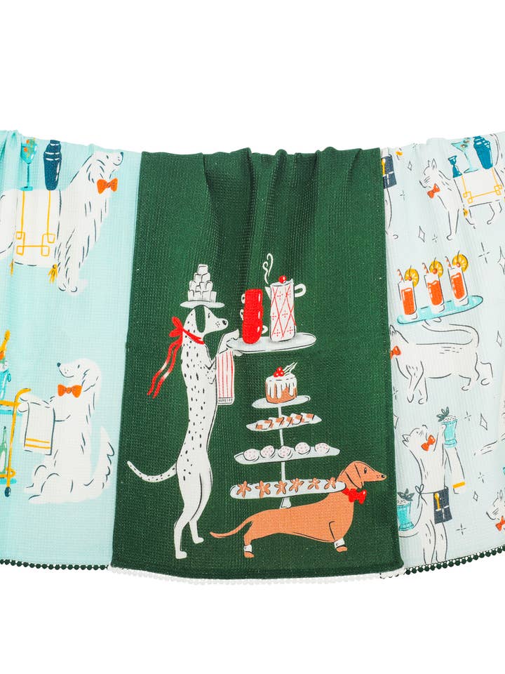 "Cocktail Hour" Dapper Dog Towel Set for wholesale by Tiramisu