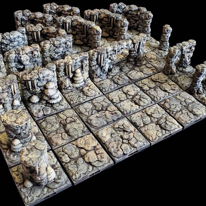 Magnetic Dungeon Tiles Starter Set - Cave Theme | Hand Painted | Fat Dragon Games | Tabletop Terrain | Dungeons And Dragons, D&D, Pathfinder for wholesale by The Beaver and Broadsword