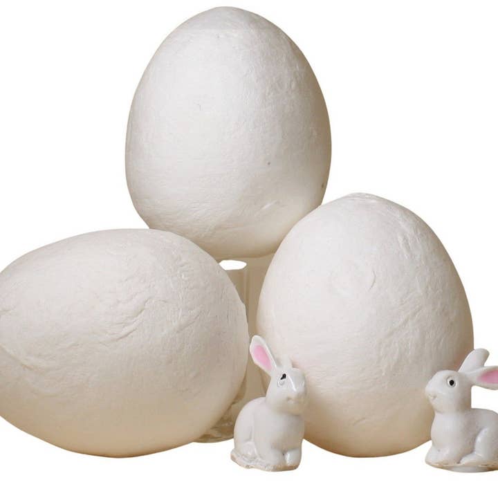 Large White Spun Cotton Eggs, 6-Pack for wholesale on Faire