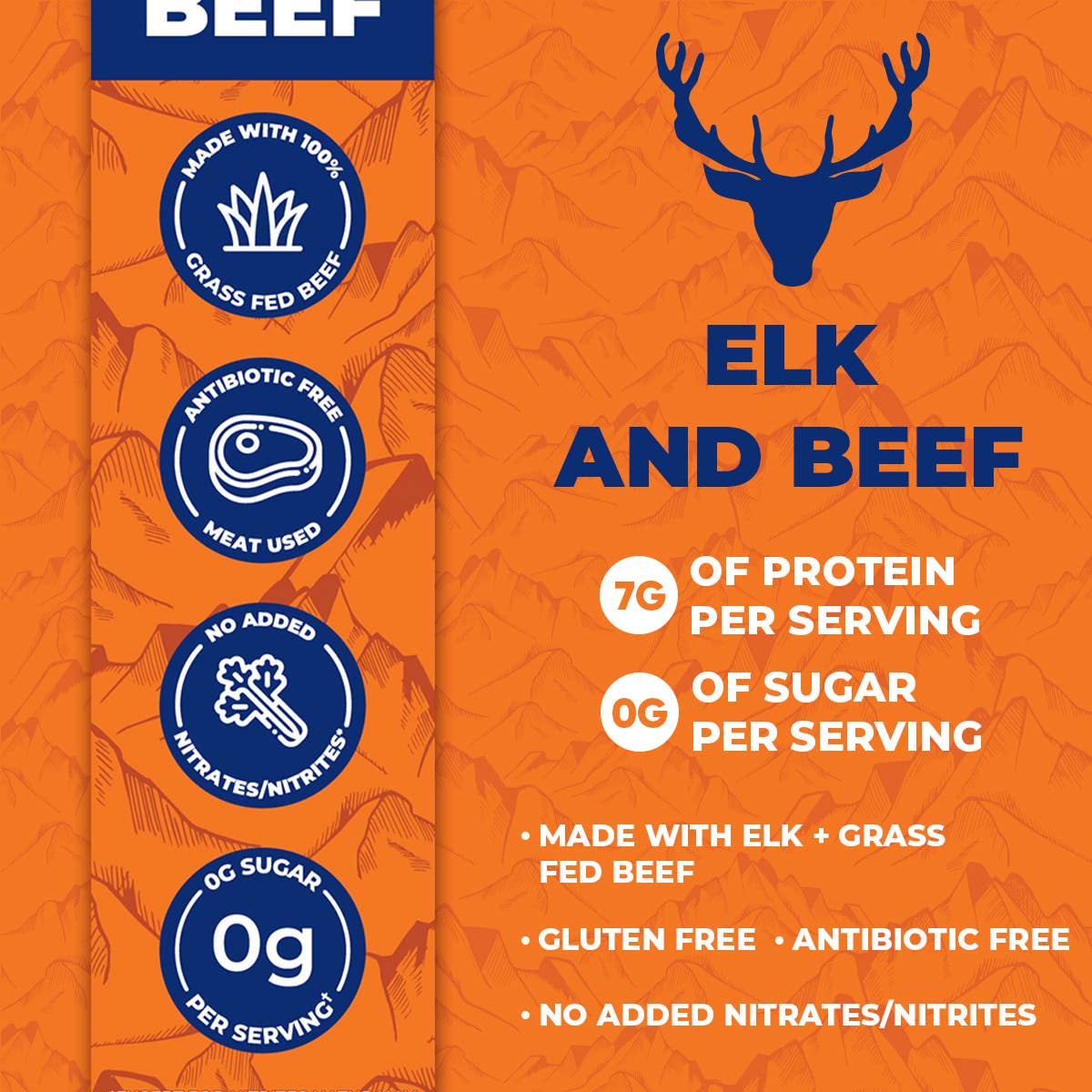 Farmers' Market Foods - Wholesale Jerky - Elk & Grass Fed Beef Snack Sticks - Caddy of 122