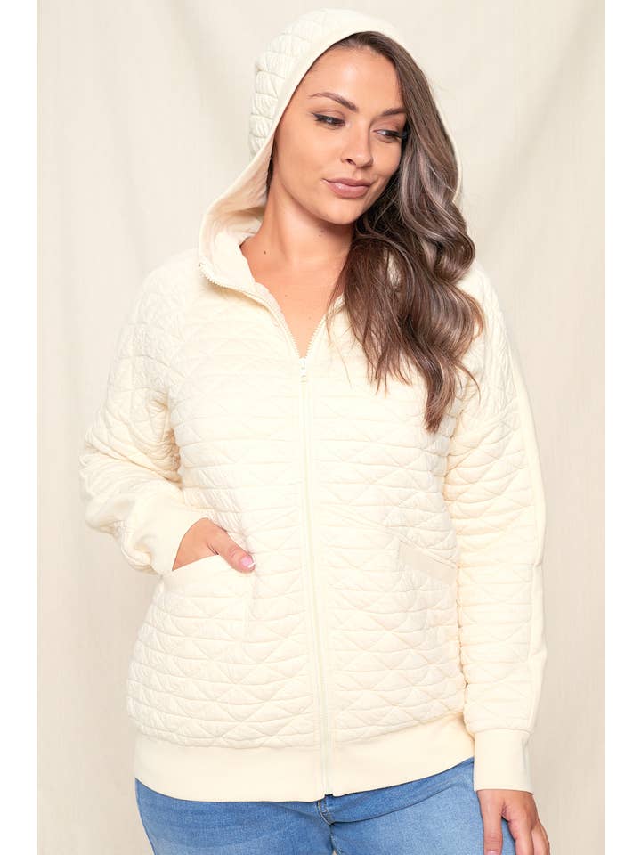 Doe and Rae - Wholesale Jacket - Women's - ZIP UP QUILTED JACKET - 10443JPL